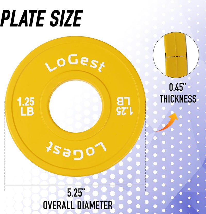 Logest Pair Olympic Plates - Barbell Weights Set of 2 Weight Plates for Olympic Bars Perfect for Strength Training Plates Exercise Balance Increase Available in 0.50LB 1.25LB 2.5LB 5LB 7.5LB 10LB Weight Plate - Image 2